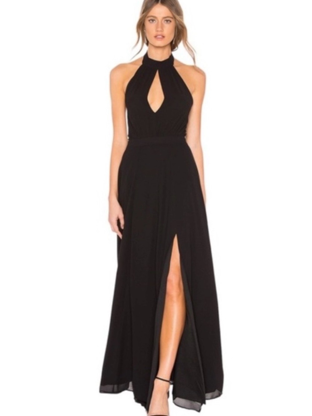 Yumi Kim Black Halter Keyhole Maxi Dress